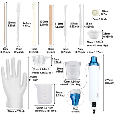 Resin Casting Set 146 Supplies Heat Gun 300 Watt Remove Air Bubble Make Shrink Plastic Jewelry