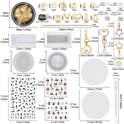 3D Umbrella Resin Pendant Silicone Mold Set of 263 Jewelry Casting Kits