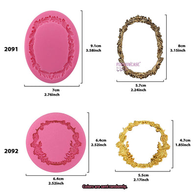Retro Picture Frames and Mini Steampunk Gear Silicone Mold Set 8-Count