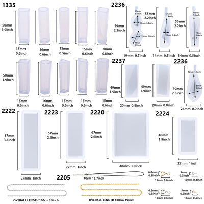 Cabochon Pendant Resin Silicone Molds Pack 54-Count
