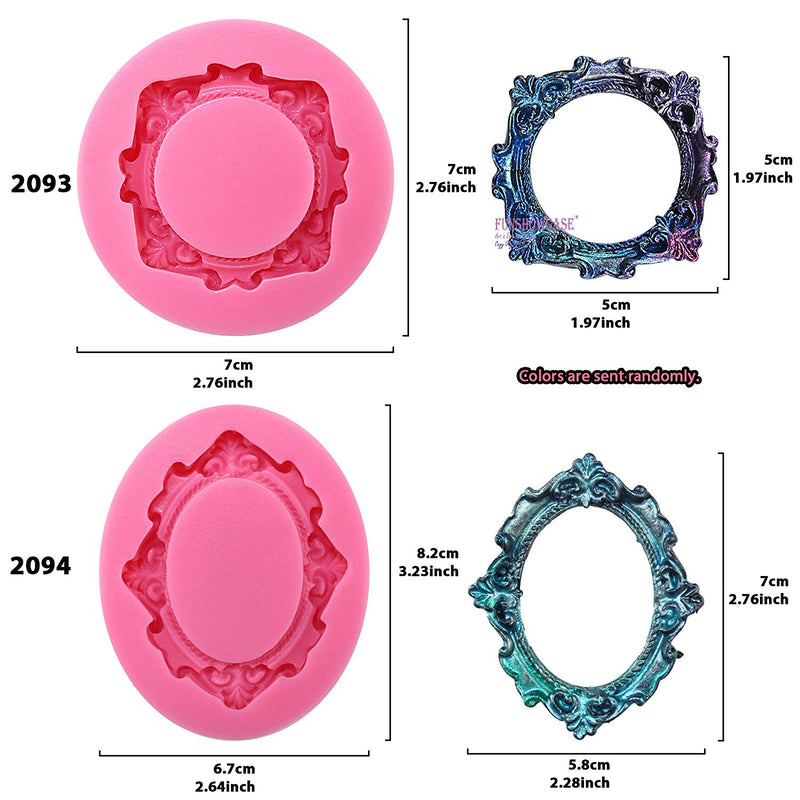 Retro Picture Frames and Mini Steampunk Gear Silicone Mold Set 8-Count