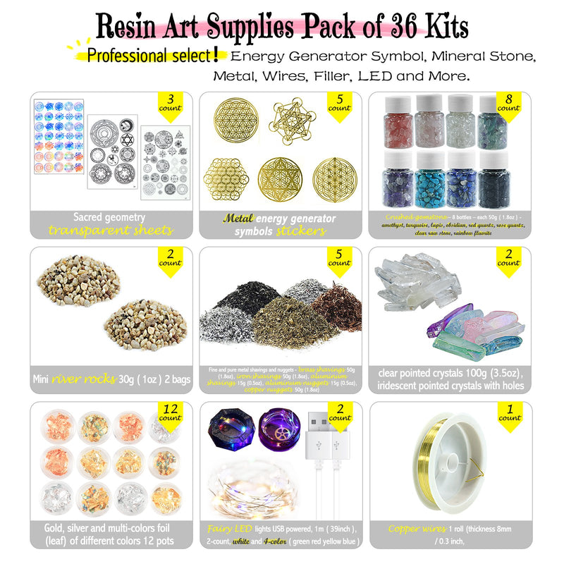 Resin Art Pyramid Making Supplies Pack of 36 Kits