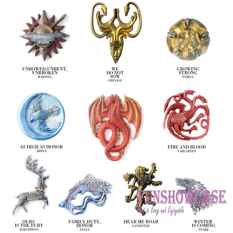 GOT inspired House Sigils and Mottos Silicone Mold Set