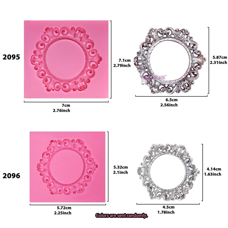 Retro Picture Frames and Mini Steampunk Gear Silicone Mold Set 8-Count