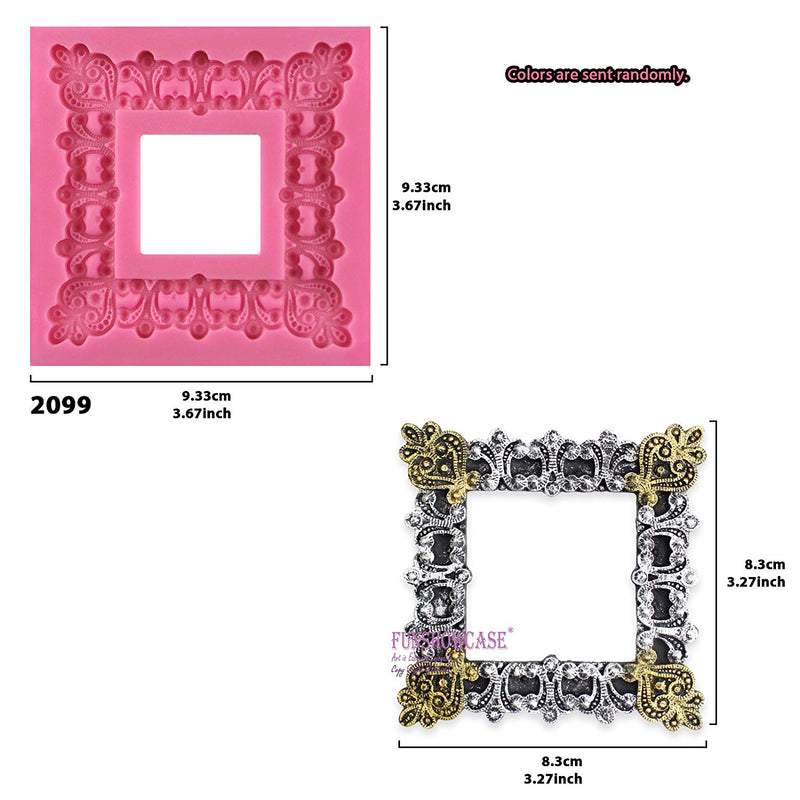 Retro Picture Frames and Mini Steampunk Gear Silicone Mold Set 8-Count