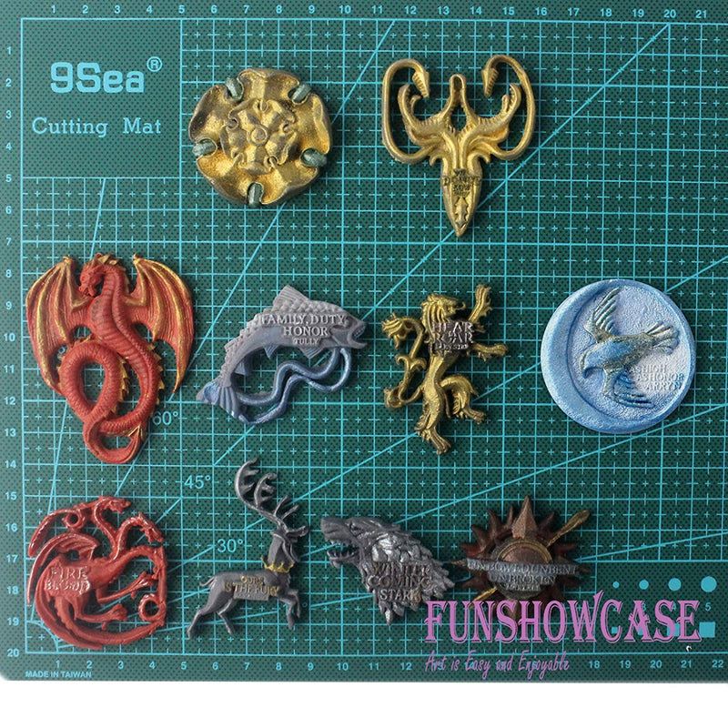 GOT inspired House Sigils and Mottos Silicone Mold Set