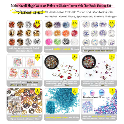 Resin Art Magic Potion Shaker Silicone Mold Jewelry Casting 61-kit