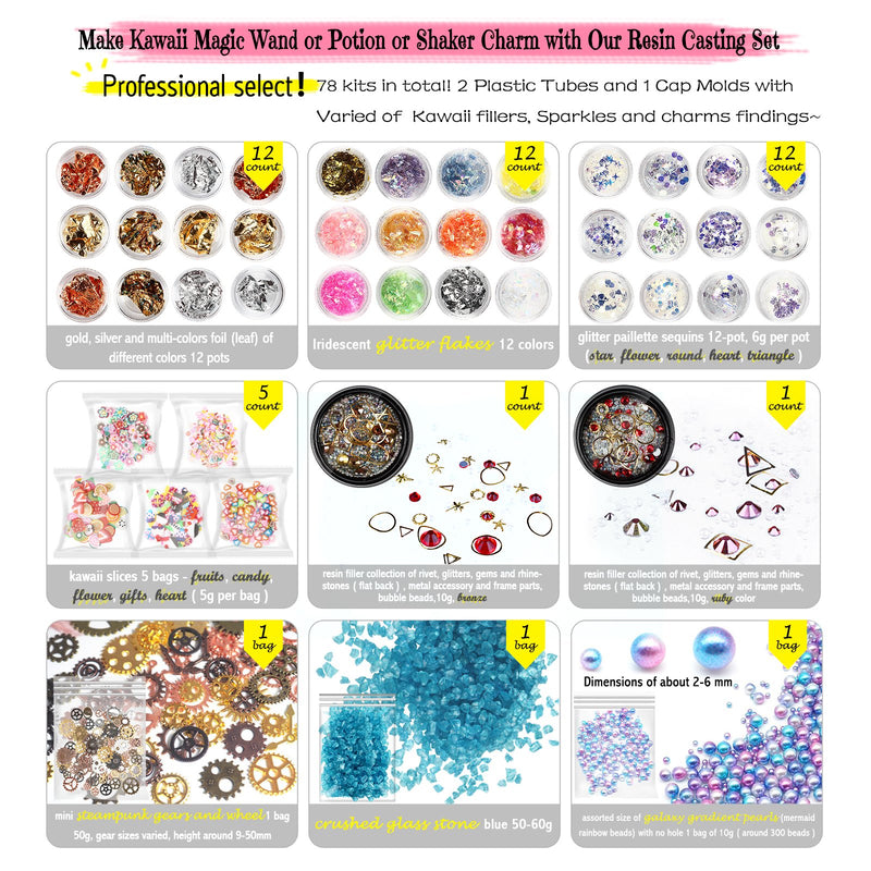 Resin Art Magic Potion Shaker Silicone Mold Jewelry Casting 61-kit