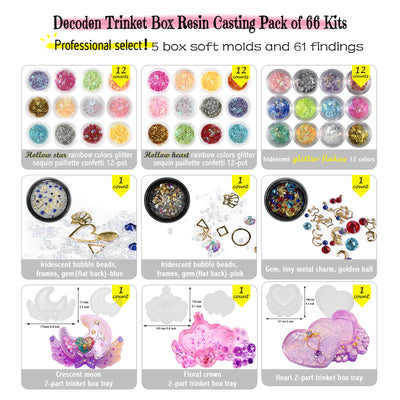 Trinket Box Resin Silicone Mold Set Jewelry Making 86 Kits