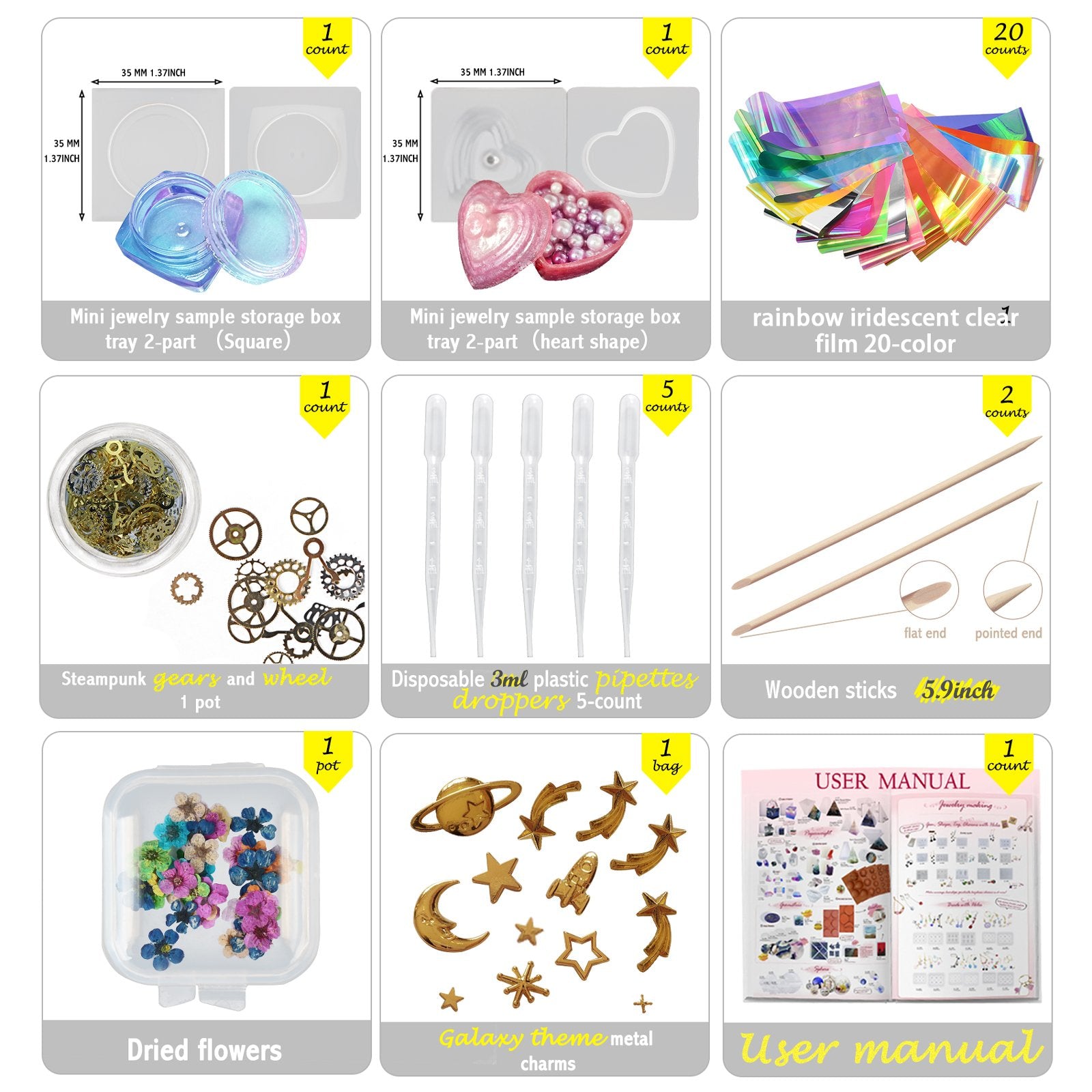 Trinket Box Resin Silicone Mold Set Jewelry Making 86 Kits – FUNSHOWCASE
