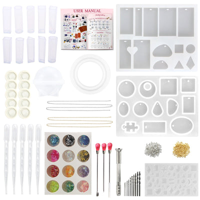 Resin Molds and Jewelry Making Supplies Pack 157-count