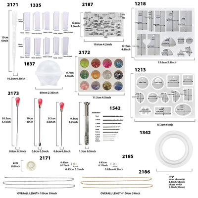 Resin Molds and Jewelry Making Supplies Pack 157-count