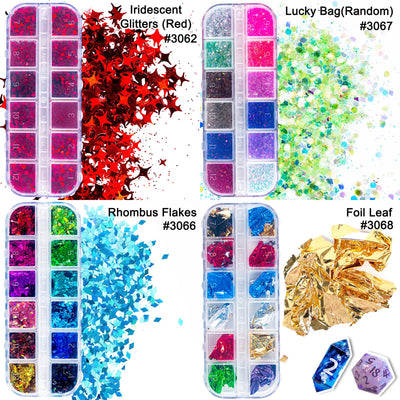 Resin Jewelry Filling Supplies 22-box 264-Grid Glitters|Flakes|Foils|Beads|Powders