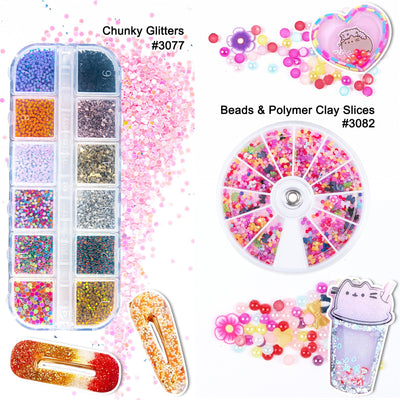 Resin Jewelry Filling Supplies 22-box 264-Grid Glitters|Flakes|Foils|Beads|Powders