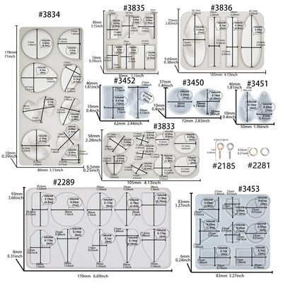 Diorama Pendant Resin Silicone Molds Set Jewelry Making Supplies 209-count