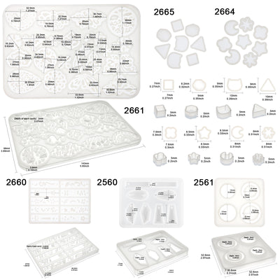 Geometric Hoop Earrings Silicone Resin Molds Set and Jewelry Making Supplies 139-kit