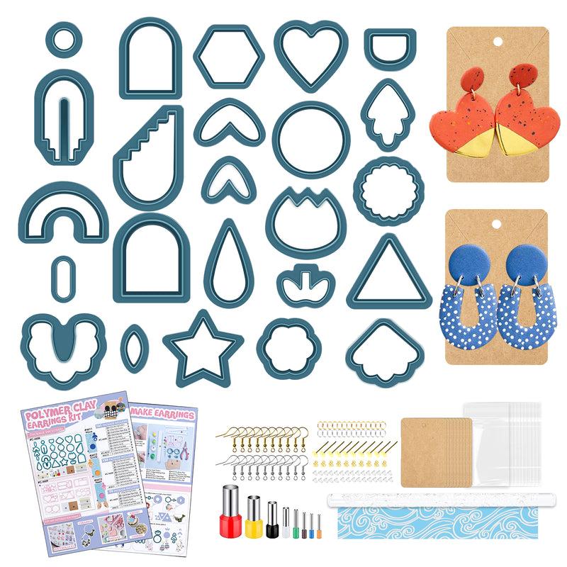 Polymer Clay Cutters Earrings Jewelry Casting Supplies Set 154-Bundle