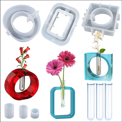 Vase Resin Silicone Mold with Tube for Plant Propagation Station