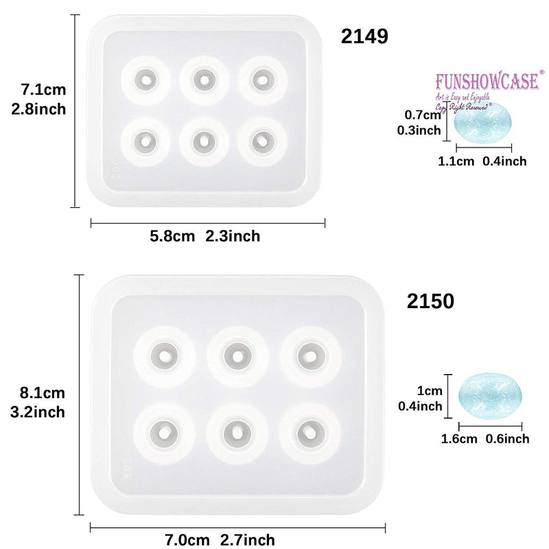 Rondelle Bead Resin Mold Set with Hole 9mm, 12mm
