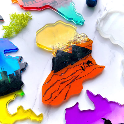 Africa Continent Coaster Epoxy Resin Silicone Mold