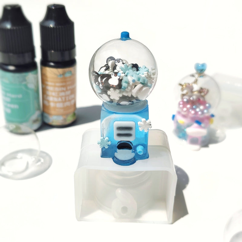 3D Gumball Machine Resin Shaker Molds Set 4 Tays with 5 Glass Bubbles