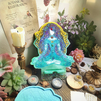 Mobile Phone Stand Epoxy Resin Silicone Molds Chakra Goddess|Ganesha|Lotus Flower Coaster 3-count