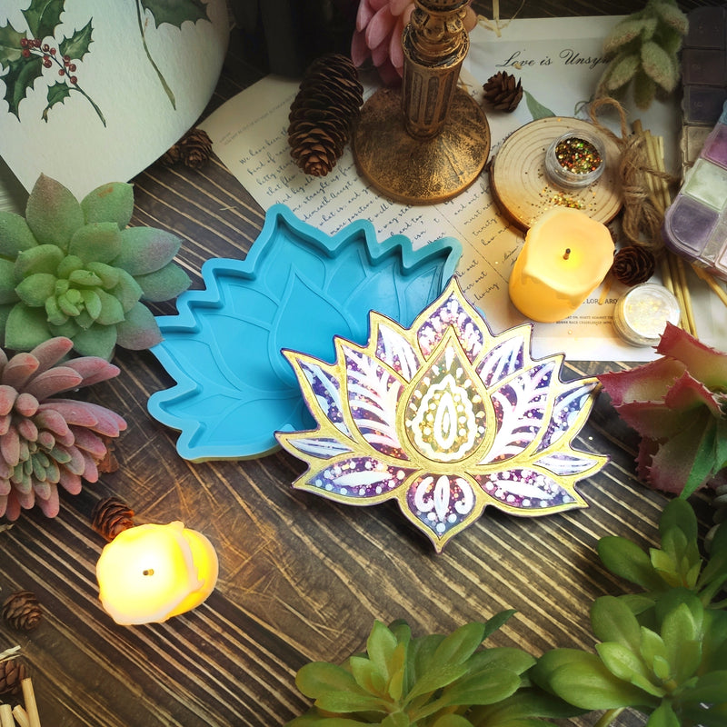 Lotus Flower Coaster Epoxy Resin Silicone Mold