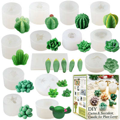succulent resin mold Cactus & Succulent Plant Silicone Molds 15-Count Smaller