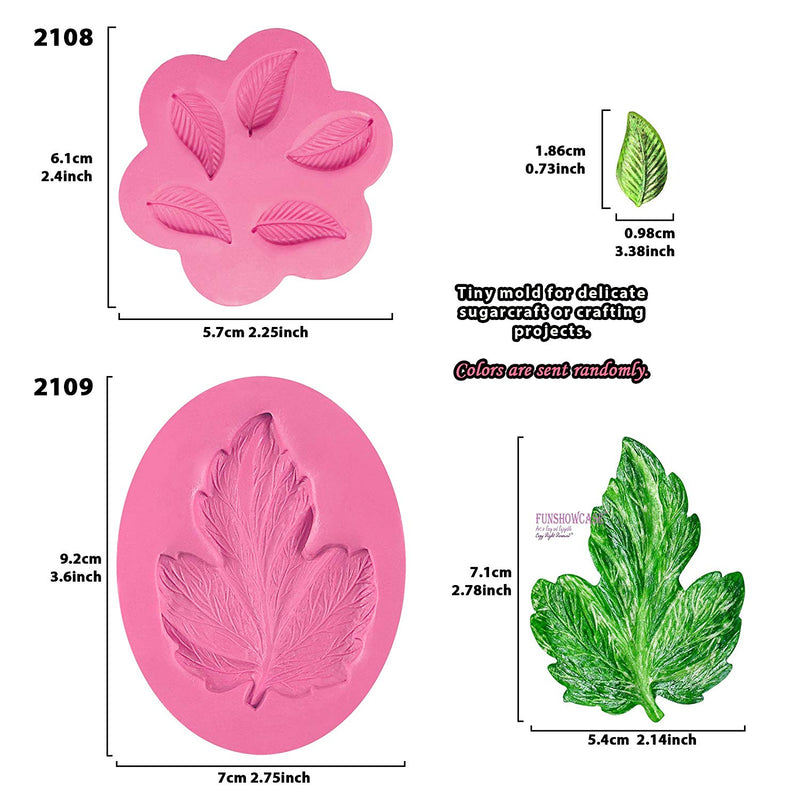 Large Grape Leaf and Mini Fern Leaf Silicone Mold Set