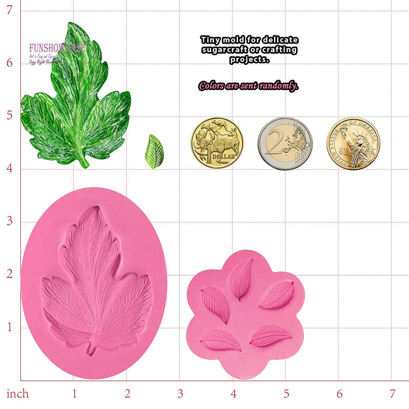 Large Grape Leaf and Mini Fern Leaf Silicone Mold Set