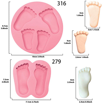 Assorted Baby Feet Mold Set