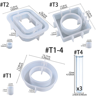 Vase Resin Silicone Mold with Tube for Plant Propagation Station