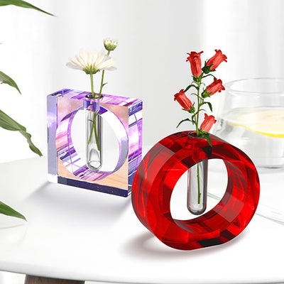 Vase Resin Silicone Mold with Tube for Plant Propagation Station