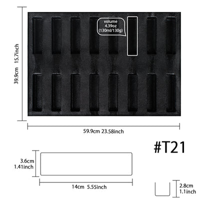 Baking Pan Baguette Bread Eclair Silicone Mold 16-Cavity 17x6x3cm