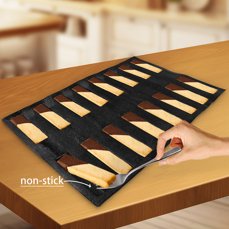 Baking Pan Baguette Bread Eclair Silicone Mold 16-Cavity 17x6x3cm