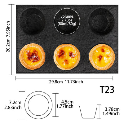 Baking Pan Hamburger Bread Eclair Silicone Mold 6-Cavity 29.8x20.2x3.8cm