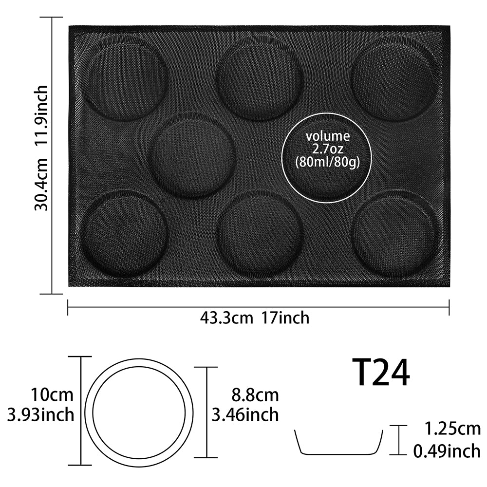 Funshowcase Round Disc Baking Silicone Mold 6-Cavity 3.9inch