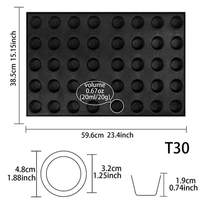 Bread Round Tray Bakery Silicone Molds 40 Mini Taper Disc Bun Mesh Baking Sheet