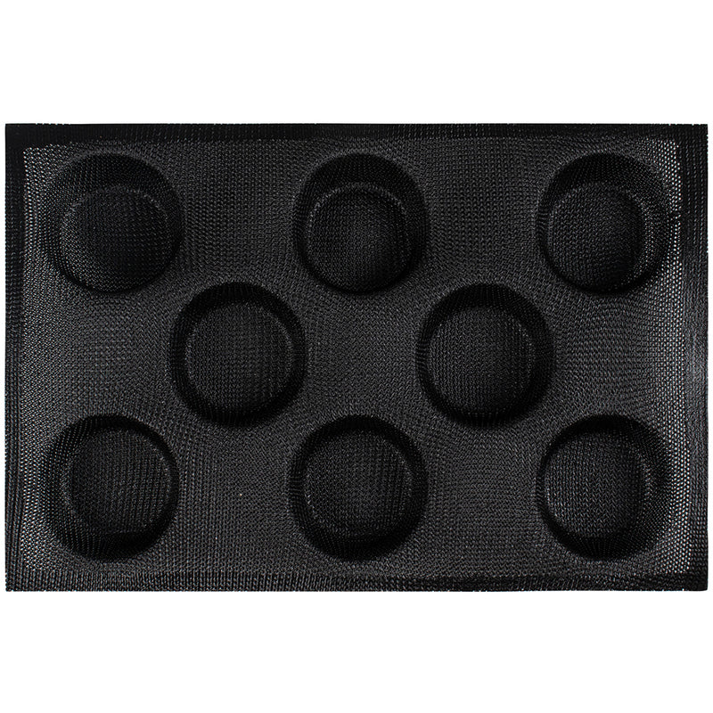 Baking Pan Perforated Eclair Sheets Round Taper Disc Liquid Silicone Mold 8-Cavity 298x200x23mm