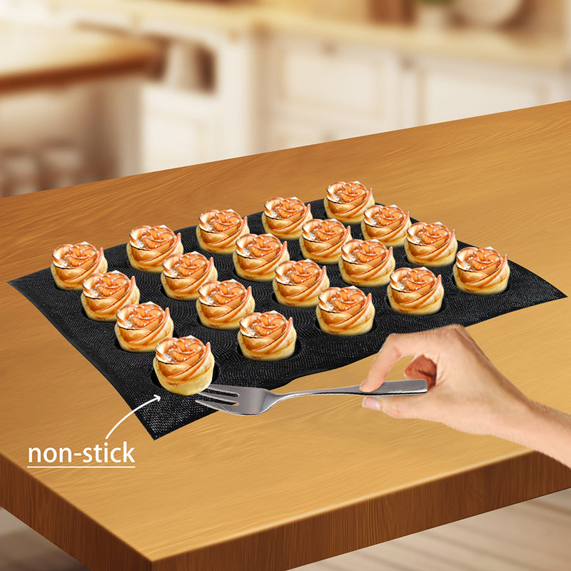 Baking Pan Perforated Eclair Sheets Round Taper Disc Liquid Silicone Mold 20-Cavity 409x304x29mm