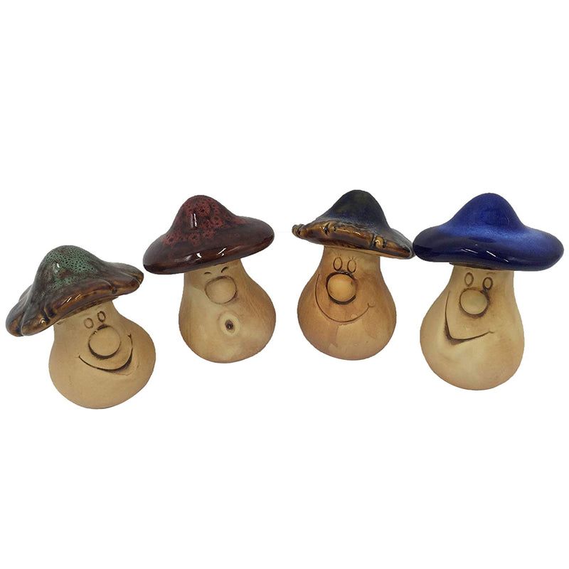 Glazed Ceramic Mushrooms 3.9inch 4-count