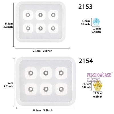 Faceted Double Cone Bead Resin Mold Set with Hole 12mm, 15mm