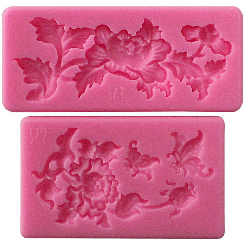 Rose Butterfly Fondant Silicone Mold Set