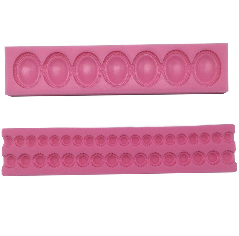 Pearl Jewel Cake Border Fondant Silicone Mold Set