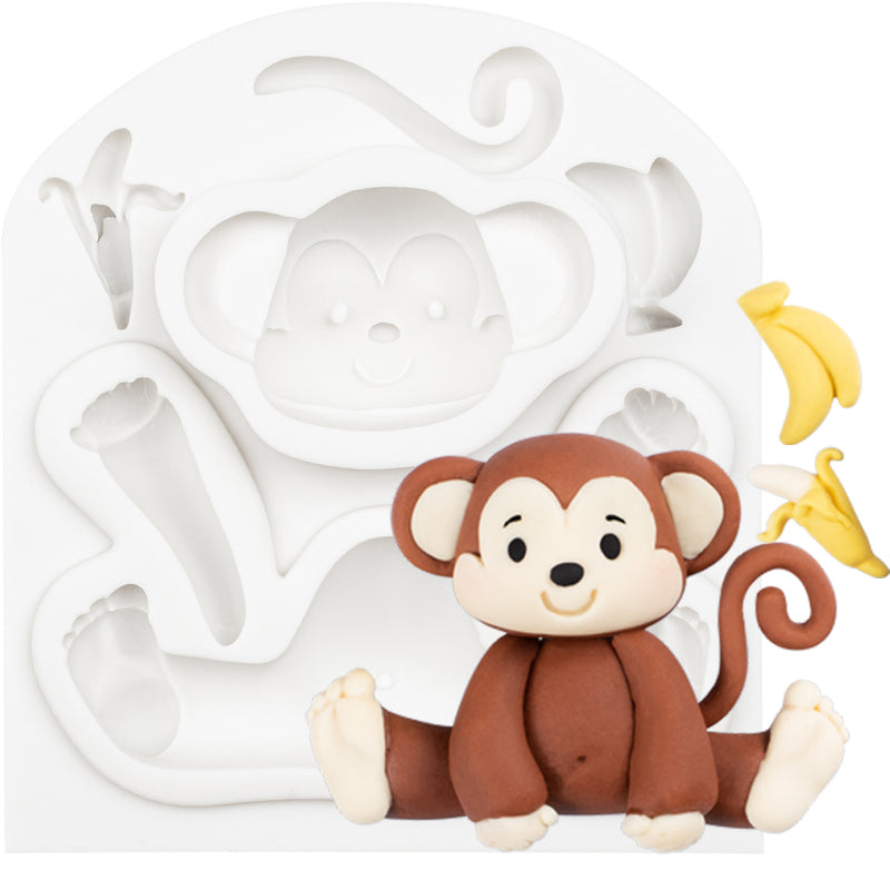 Monkey Fondant Silicone Mold 2.6x3.4inch