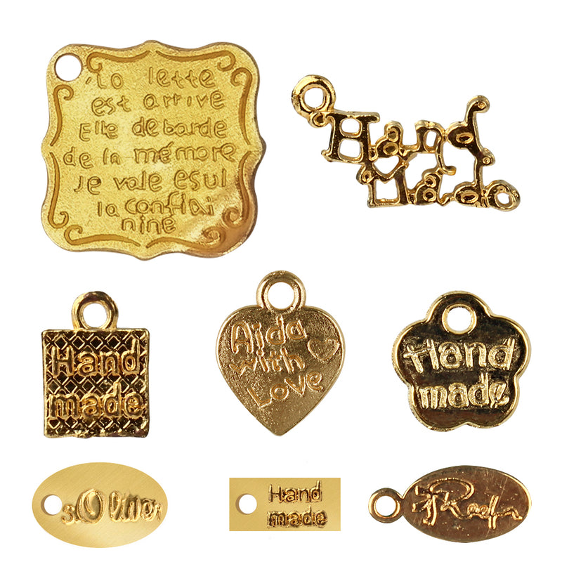 Gold Metal Charms 8-Count