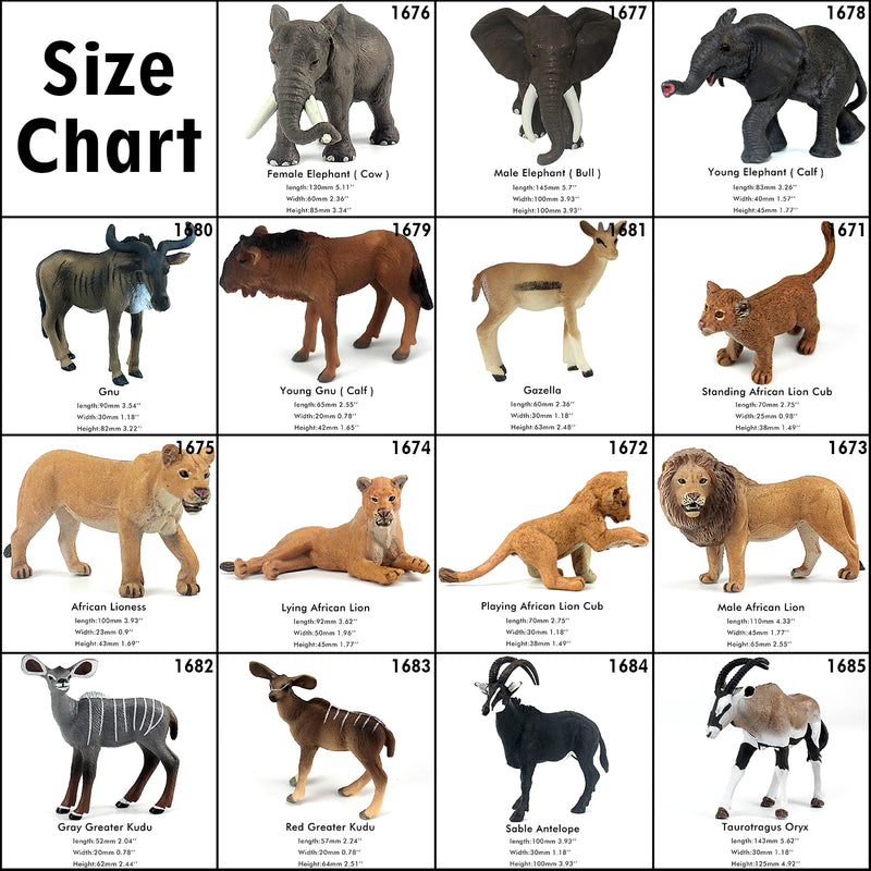African Jungle Animals Figure Set of 63-count