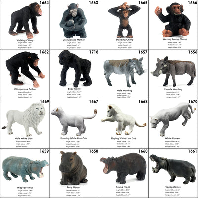 African Jungle Animals Figure Set of 63-count