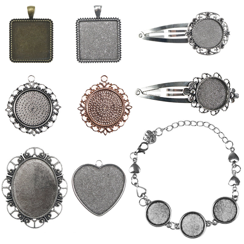 Bezel Trays 9-count Geometry Charm|Hair Clip|Bracelet