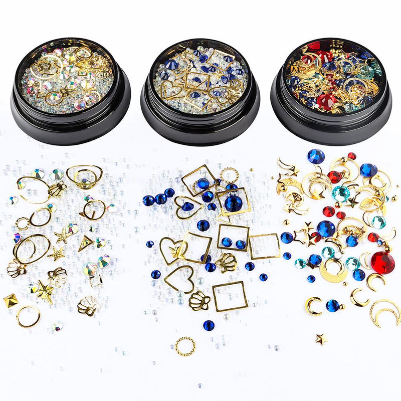 Resin Filler Collections 3-pot Rivet|Bubble Bead|Gems|Frame
